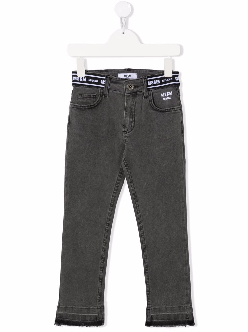 

MSGM Kids skinny jeans con logo - Gris