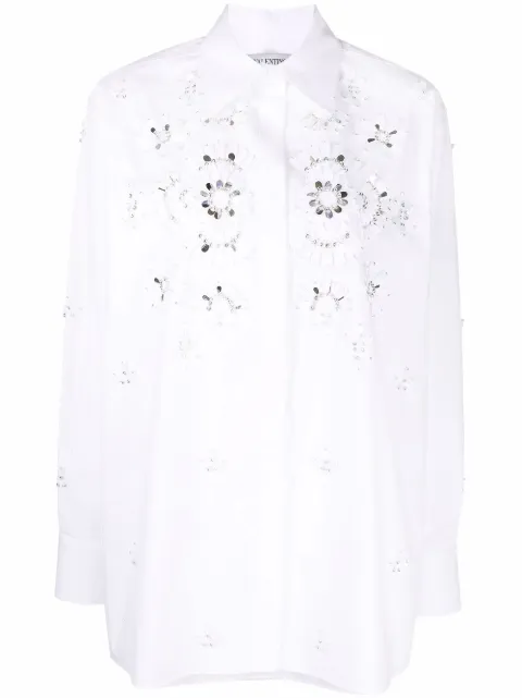 Valentino Garavani cut-out detail long-sleeve shirt