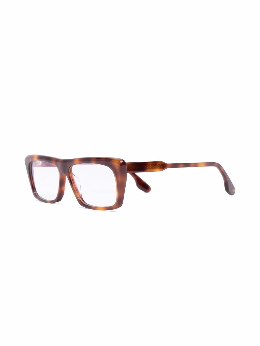 Shop Victoria Beckham Angular Rectangular-framed Glasses In Braun