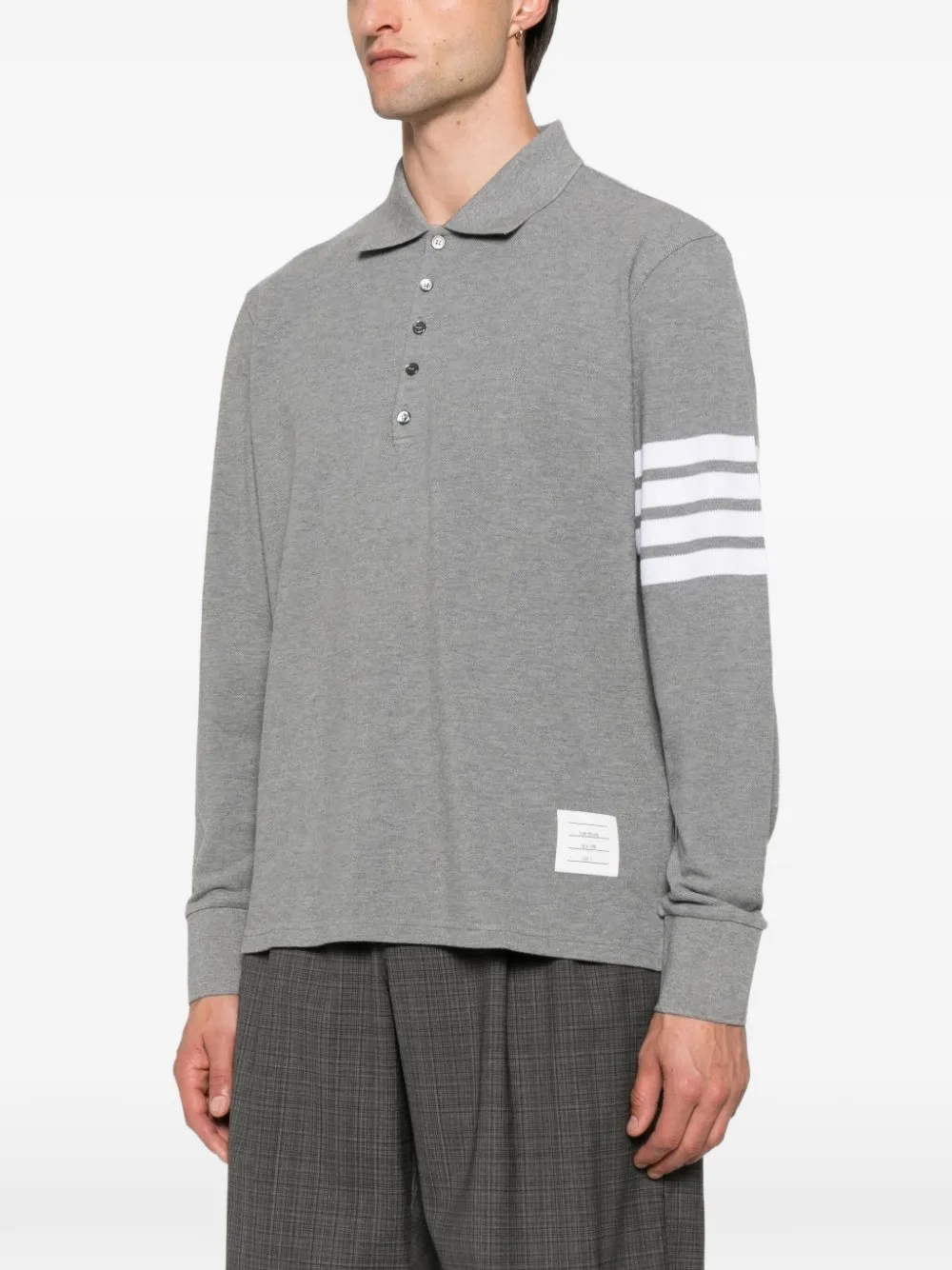 Thom Browne Poloshirt met lange mouwen Grijs