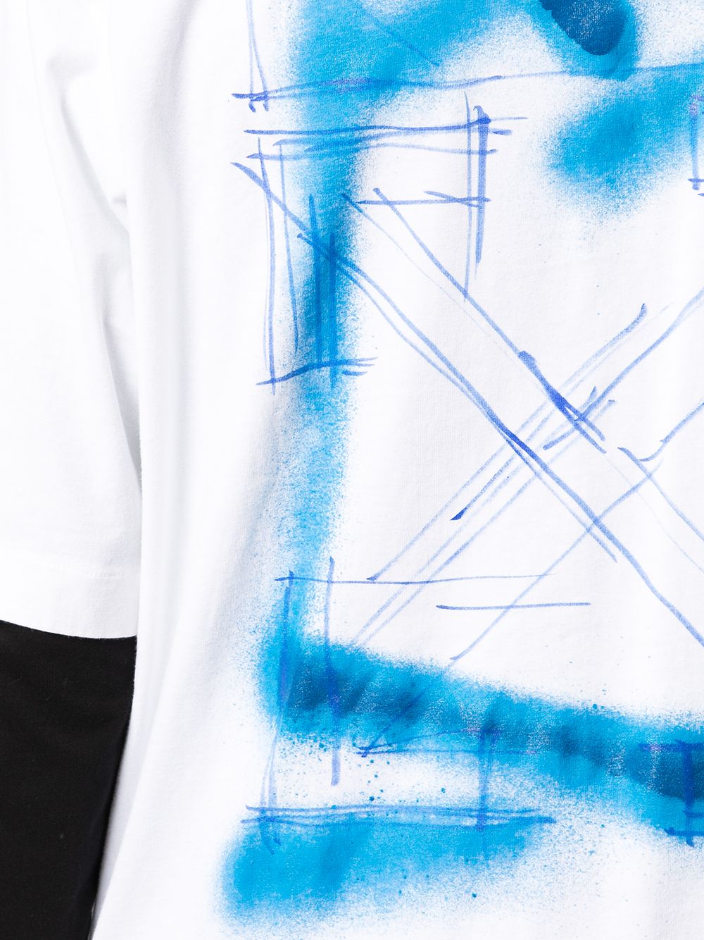 Off-white Arrows-motif Graffiti-print T-shirt In White, ModeSens