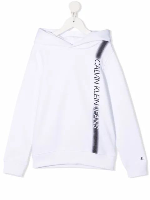 Calvin Klein Kids sprayed stripe logo-print hoodie