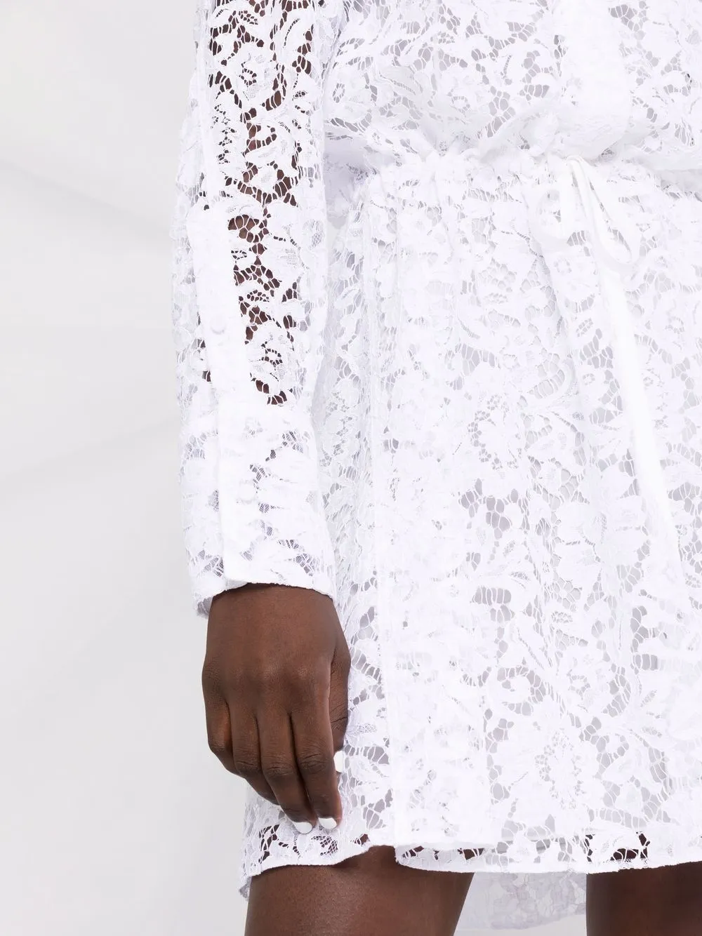 фото Valentino платье с длинными рукавами и кружевом