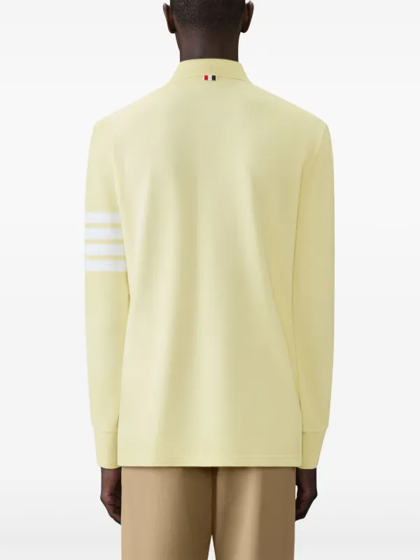 Thom Browne 4-Bar long-sleeve Polo Shirt | Yellow | FARFETCH