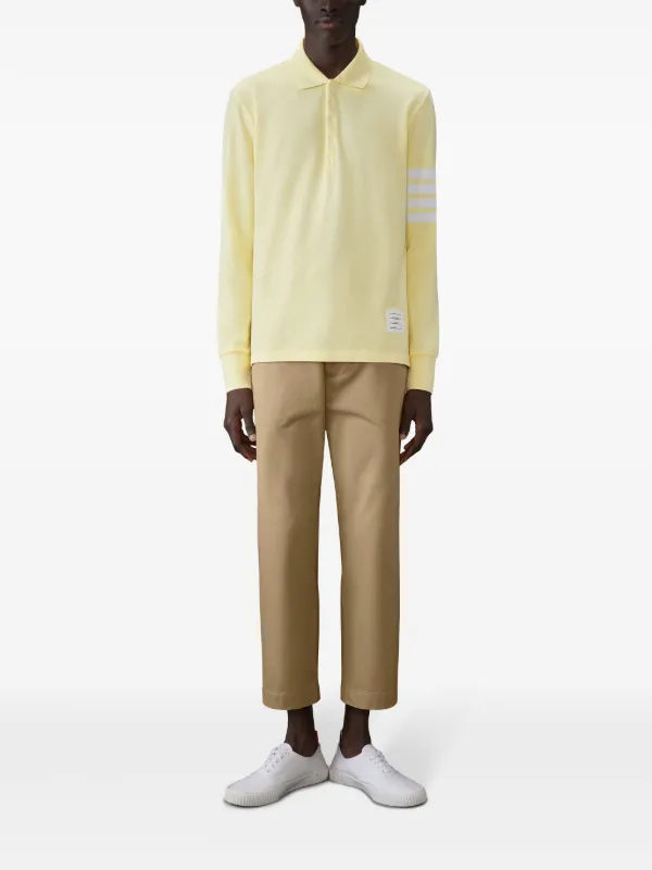 Thom Browne 4-Bar long-sleeve Polo Shirt | Yellow | FARFETCH
