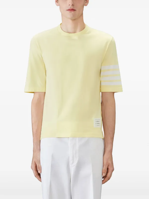 Tシャツ・カットソー THOM BROWNE SHORT SLEEVE TEE IN WOOL JERSEY W/ ENG 4 BAR THOM BROWNE | 4 Bar Wool Blend T-Shirt | Men | Lane Crawford