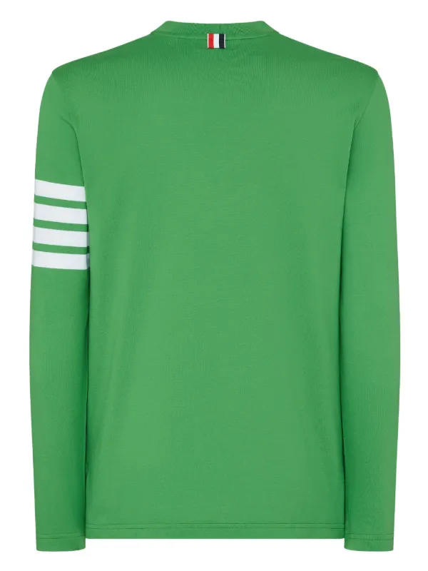 THOM BROWNE 4ハ ストライフ クルネック Tシャツ 【関税込】 Thom Browne 4-Bar long-sleeve T-shirt | Green | FARFETCH