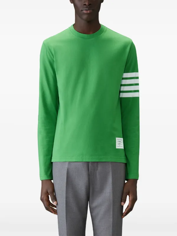 【THOM BROWNE】★送料・関税込★4-BAR長袖Tシャツ Thom Browne 4-Bar long-sleeve T-shirt | Green | FARFETCH GE