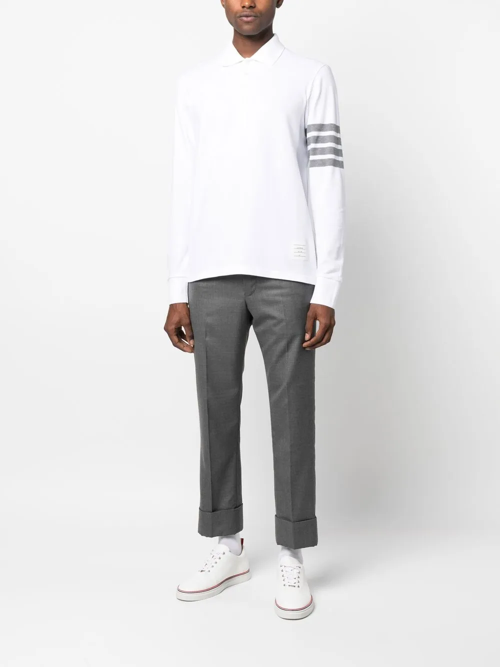 Thom Browne Poloshirt met lange mouwen - Wit