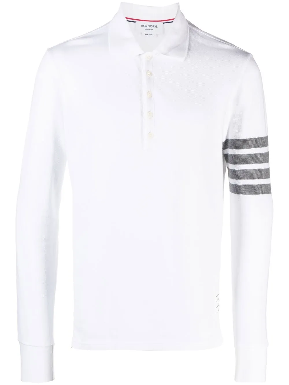 

Thom Browne Hector 4-Bar long-sleeve polo shirt - White