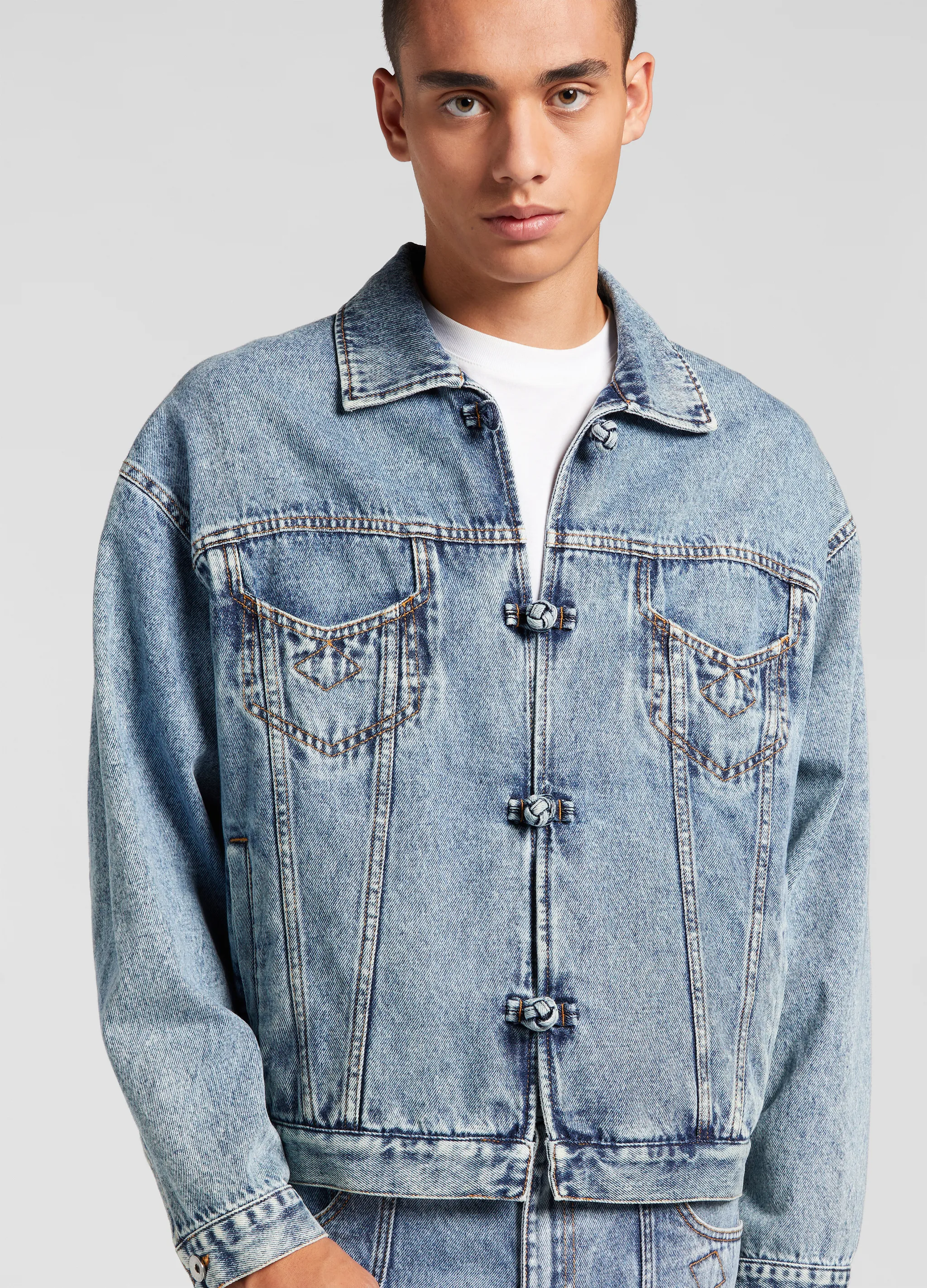MARBLE DENIM CABAN