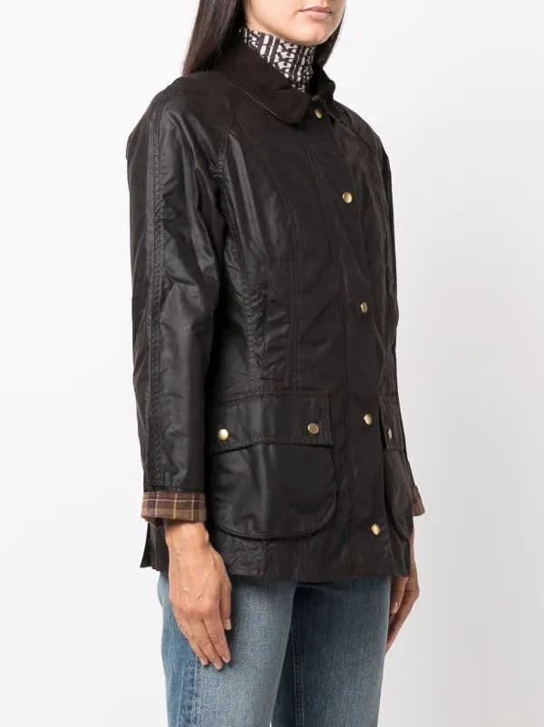 Barbour Classic Beadnell Waxed Jacket Brown FARFETCH NZ