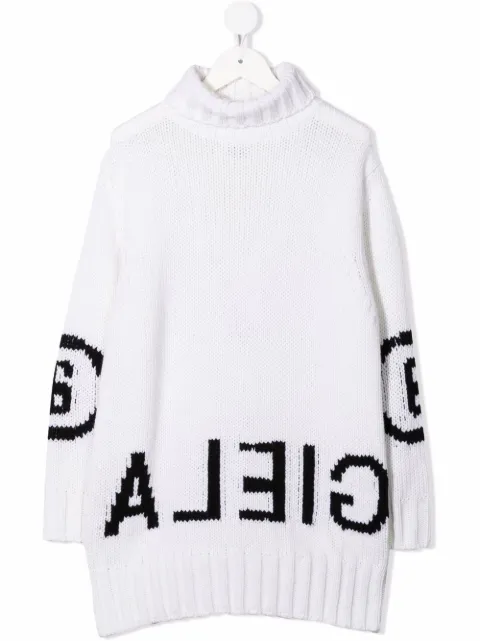 MM6 Maison Margiela Kids logo-print roll neck jumper