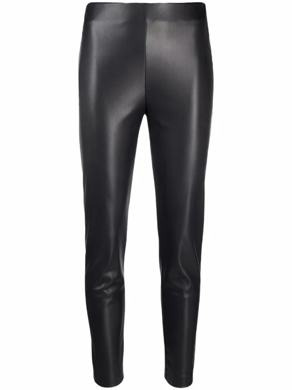 cropped faux leather trousers