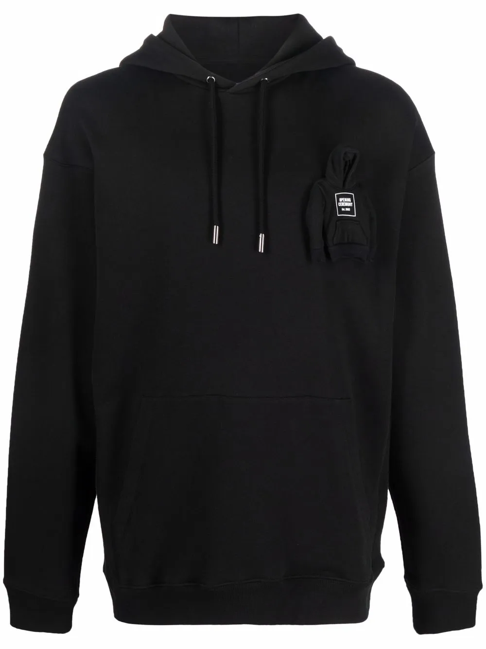 

Opening Ceremony hoodie-patch cotton hoodie - Black