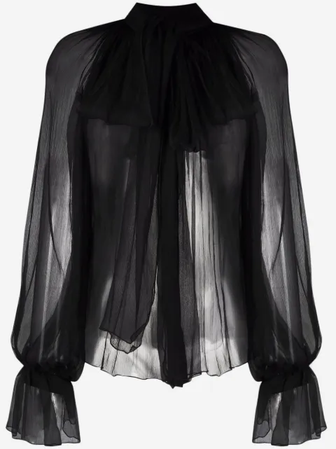 Atu Body Couture bow-detail silk blouse