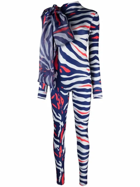 Atu Body Couture animal-print bow-detail jumpsuit 