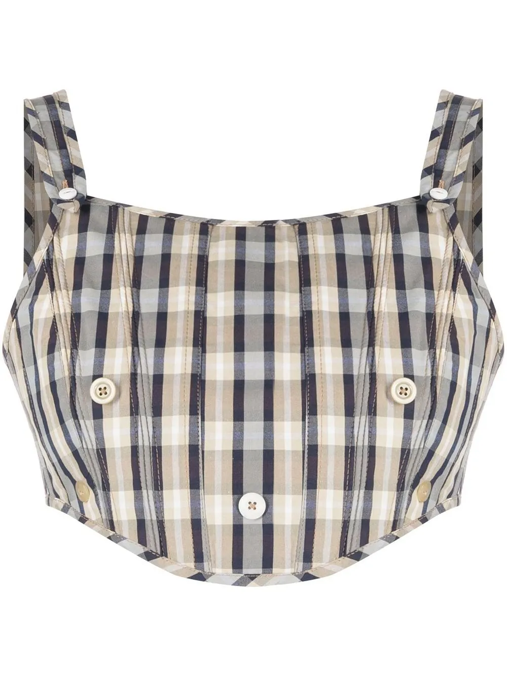 

Acne Studios check pattern cropped top - Neutrals