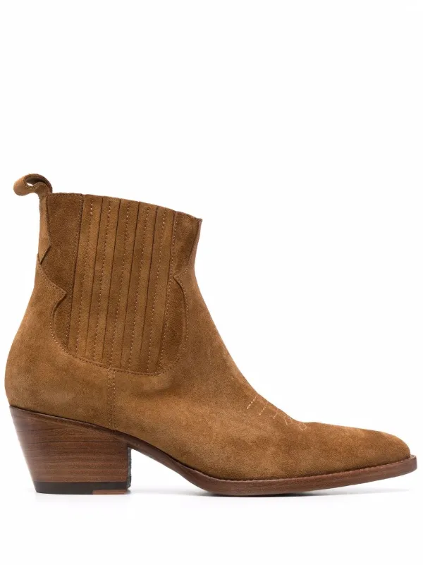 Maje brown Farwest 40mm suede ankle boots for women | MFACH00190 at  Farfetch.com