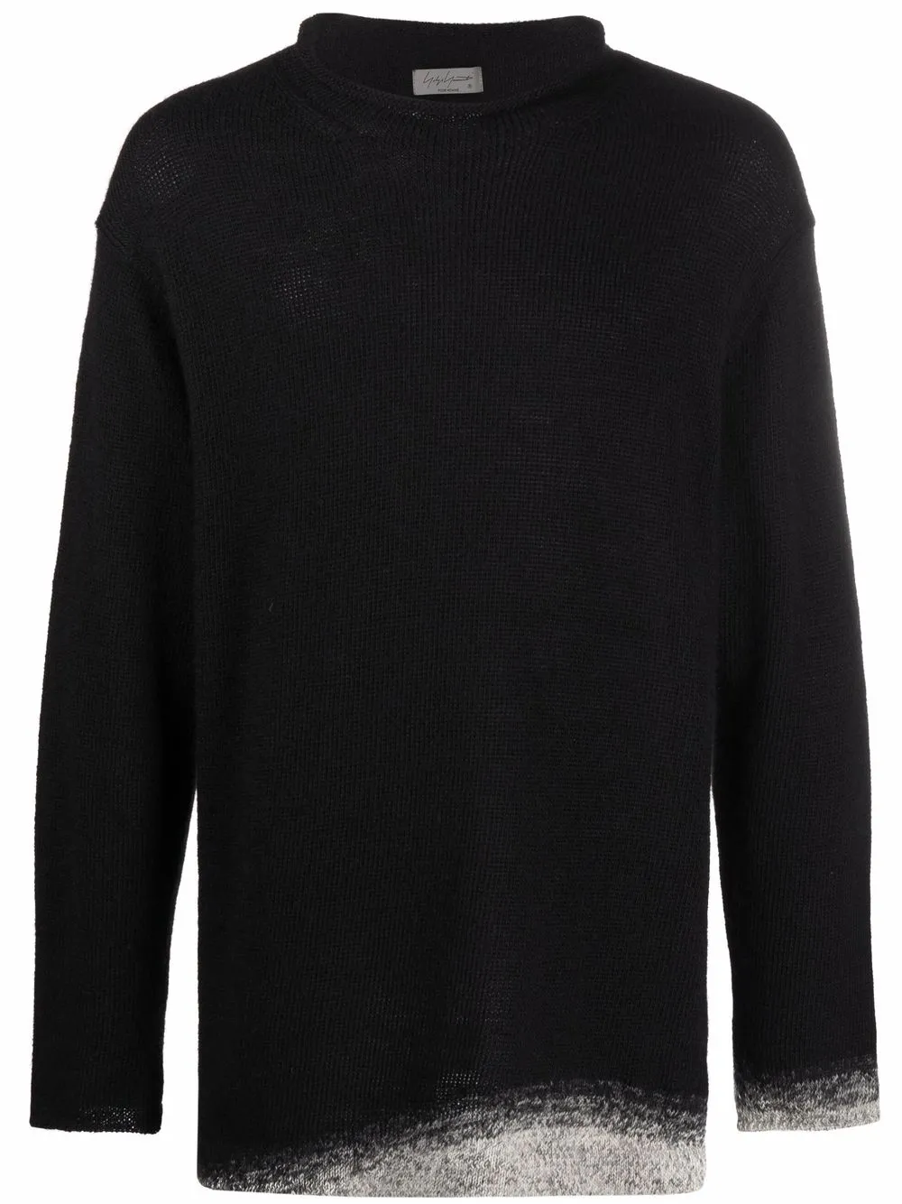 

Yohji Yamamoto ombré-trim wool jumper - Black