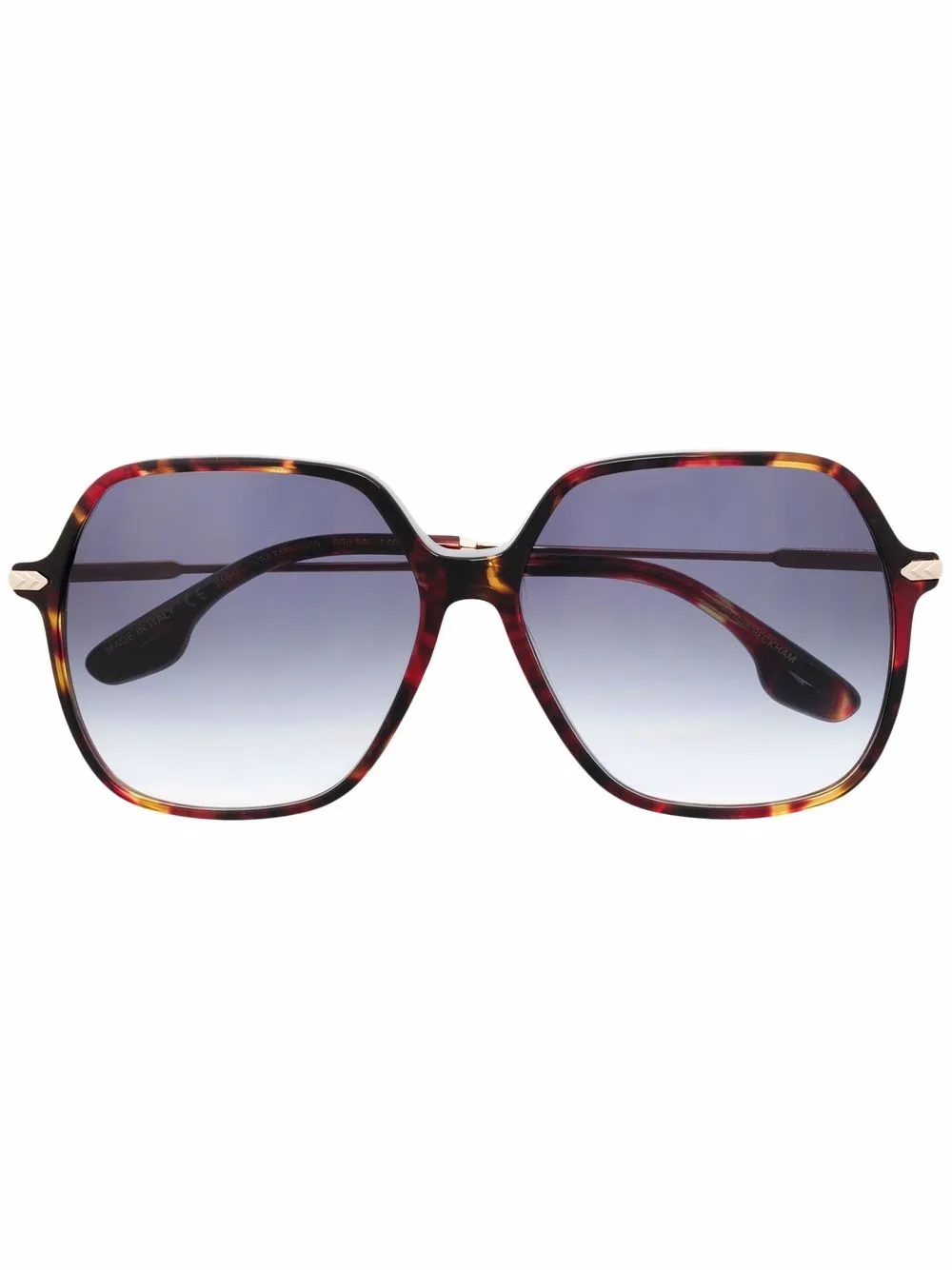 

Victoria Beckham Eyewear tortoiseshell-effect oversized tinted sunglasses - Red