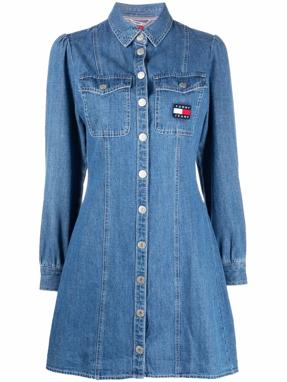 фото Tommy jeans джинсовое платье-рубашка tommy badge