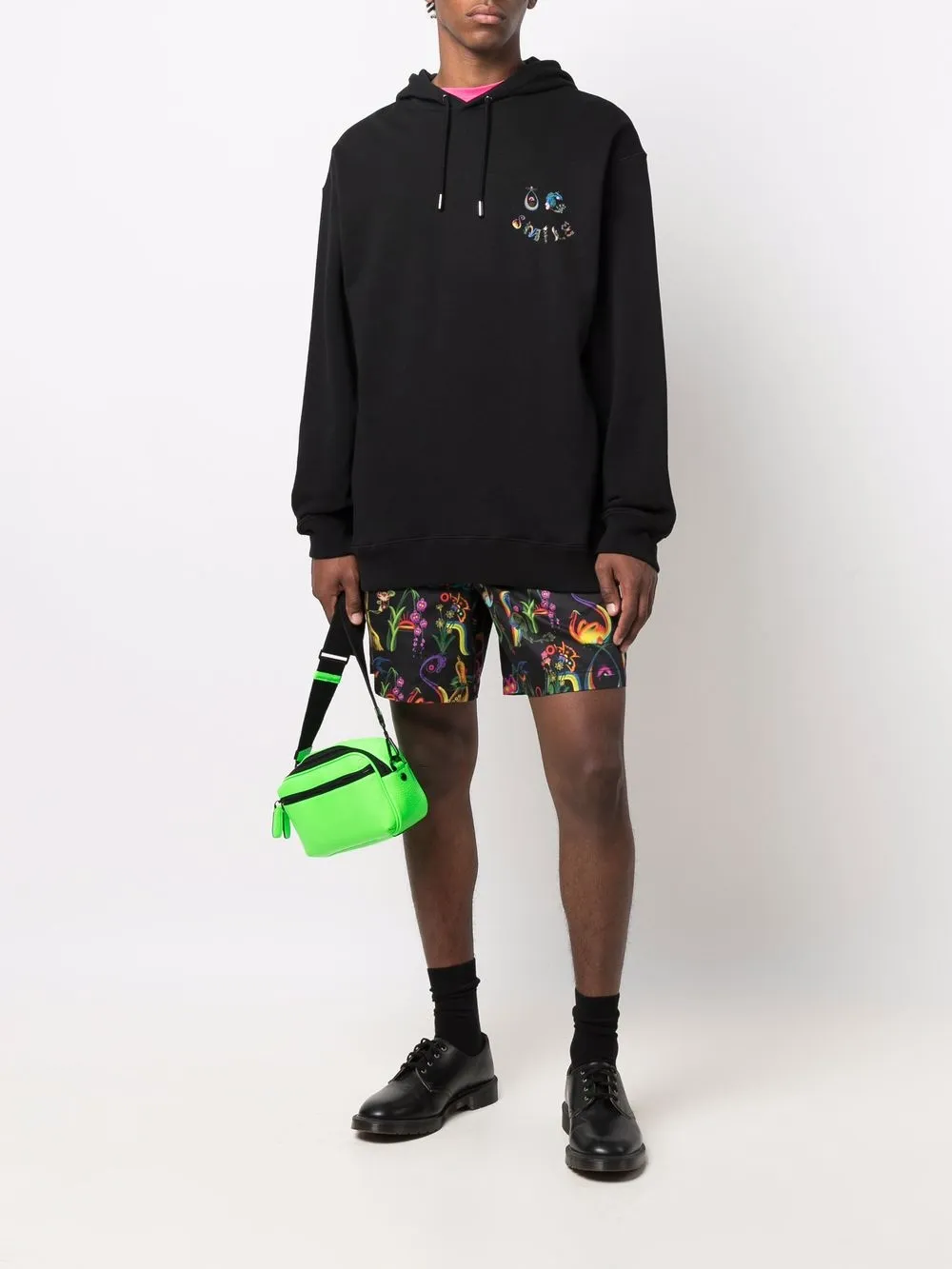 Opening Ceremony Hoodie met geborduurd logo - Zwart