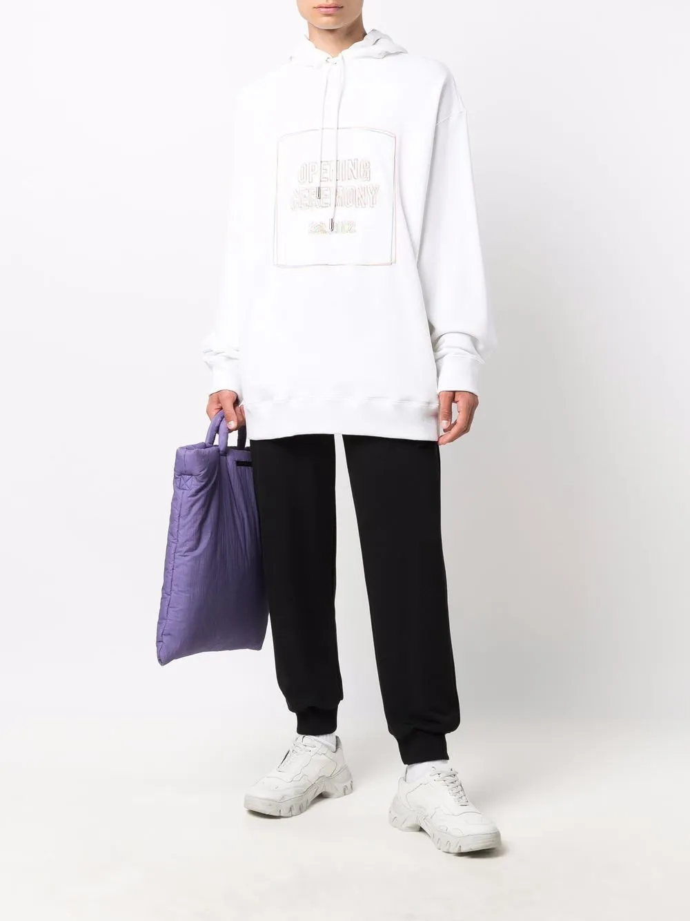 Opening Ceremony Hoodie met geborduurd logo - Wit