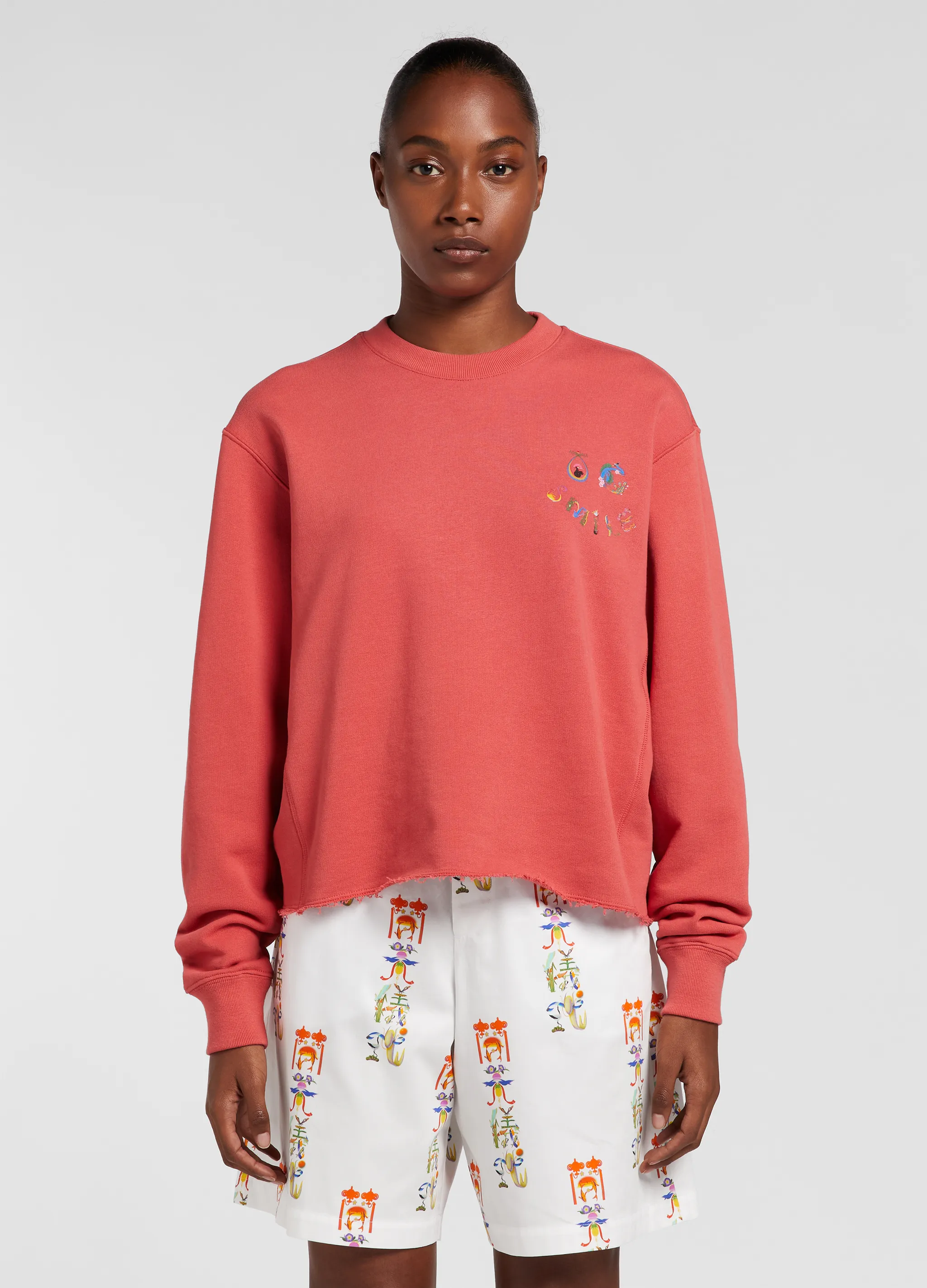 SMILE CROPPED SWEATSHIRT