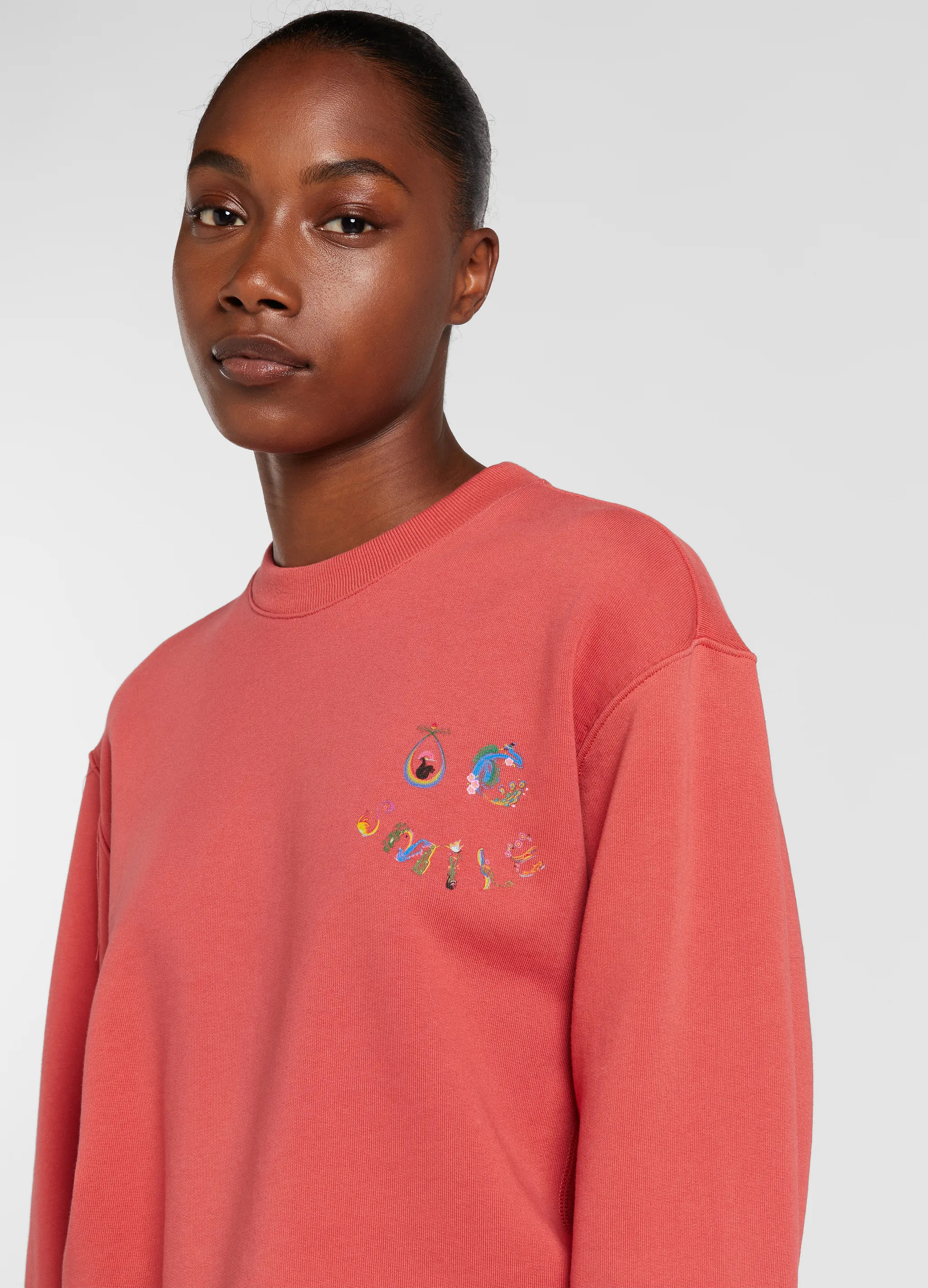 SMILE CROPPED SWEATSHIRT