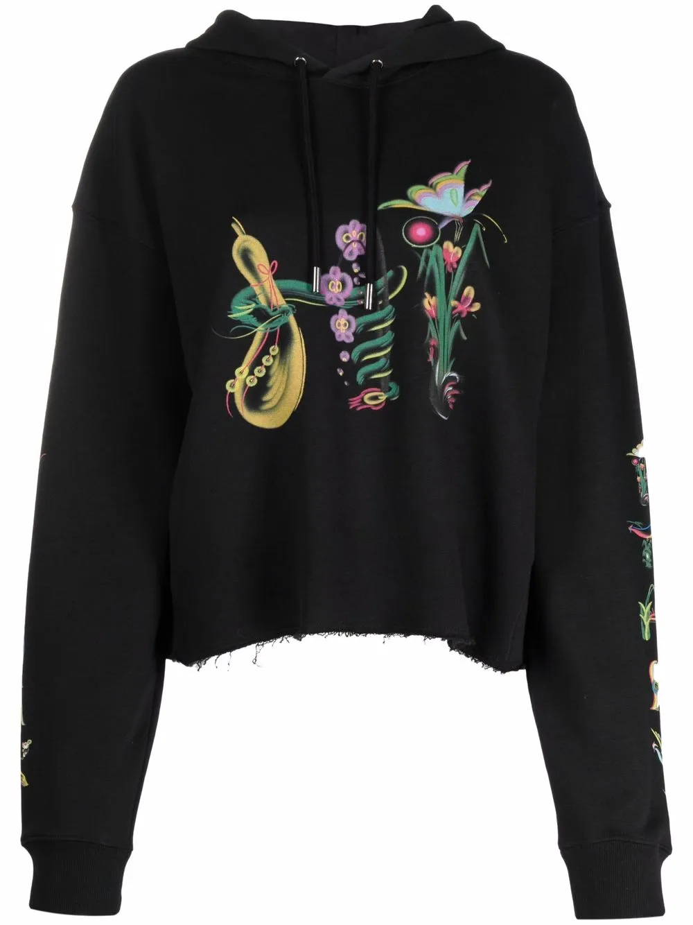 

Opening Ceremony hoodie corto con estampado gráfico - Negro