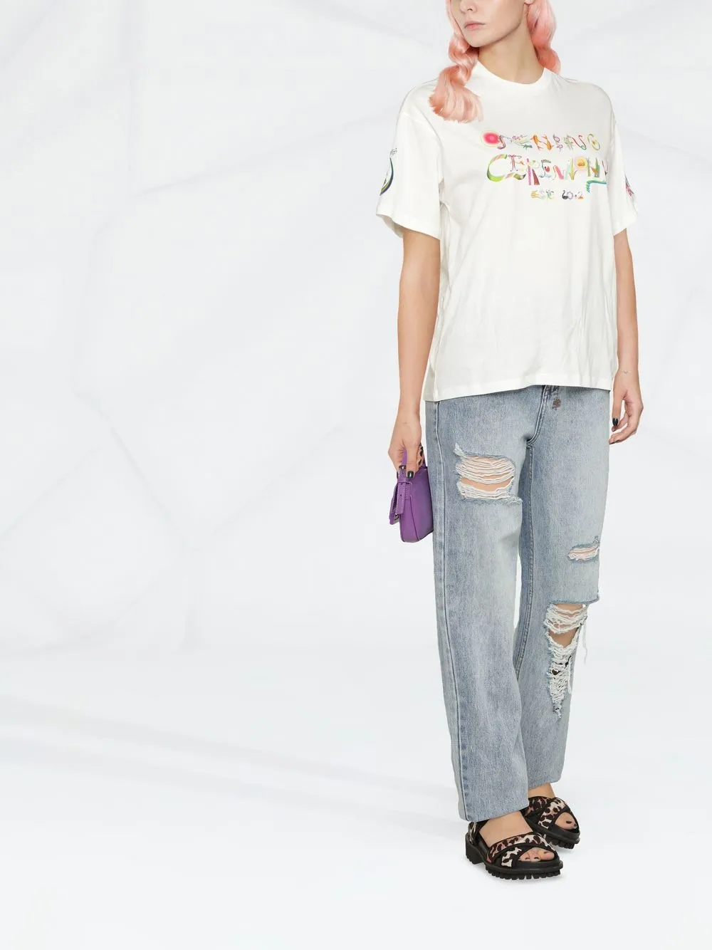 Opening Ceremony T-shirt met logoprint - Wit