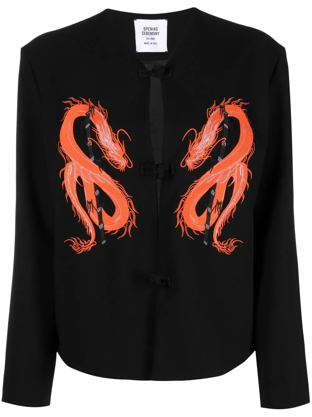 

Opening Ceremony blazer Dragons sin cuello - Negro