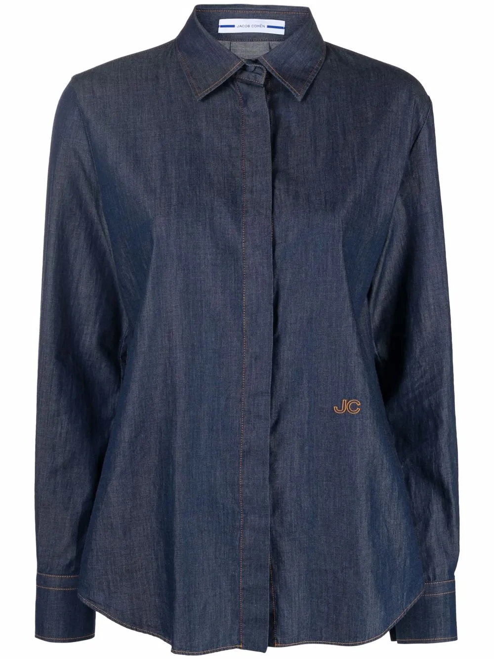 

Jacob Cohen camisa de mezclilla con logo bordado - Azul