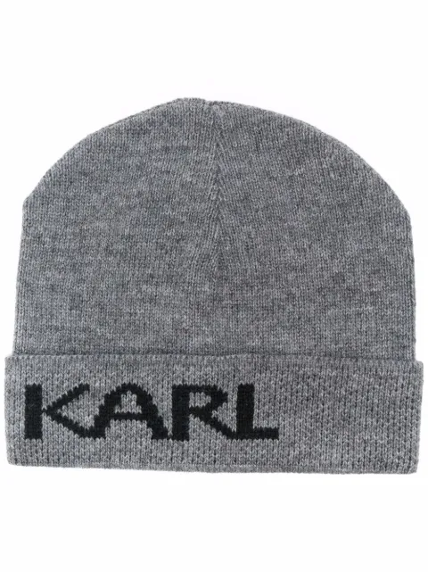 Karl Lagerfeld gorro con logo estampado