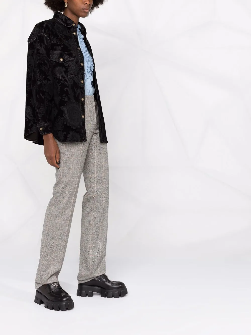 фото Etro джинсовая куртка с принтом пейсли