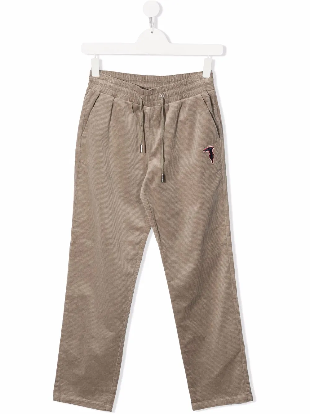 фото Trussardi junior вельветовые брюки с нашивкой