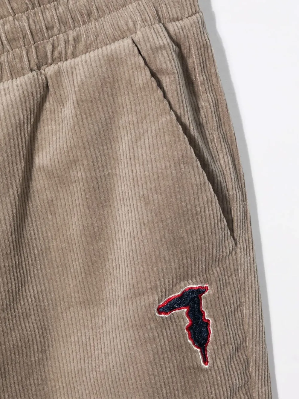 фото Trussardi junior вельветовые брюки с нашивкой