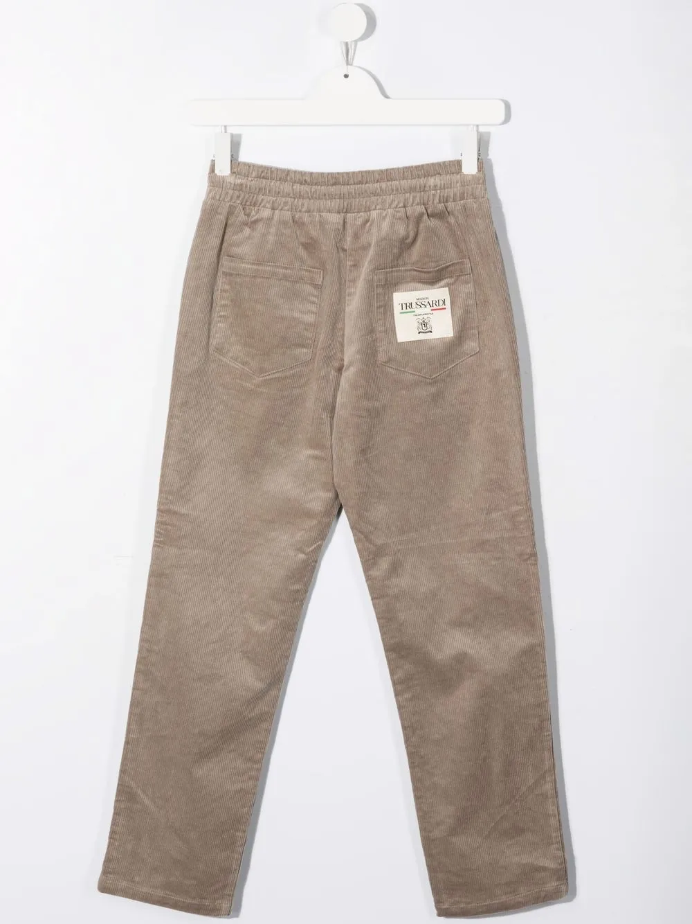 фото Trussardi junior вельветовые брюки с нашивкой