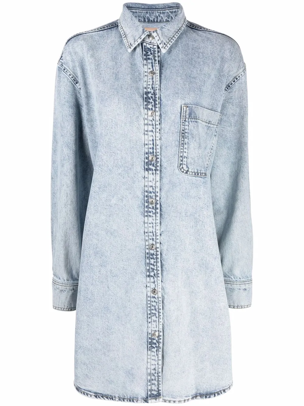 

12 STOREEZ shirt-style denim dress - Blue