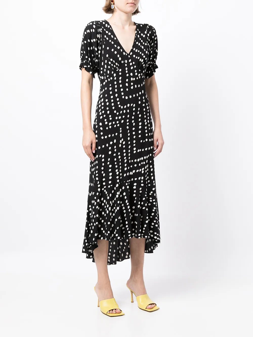 фото Dvf diane von furstenberg креповое платье миди orla с v-образным вырезом