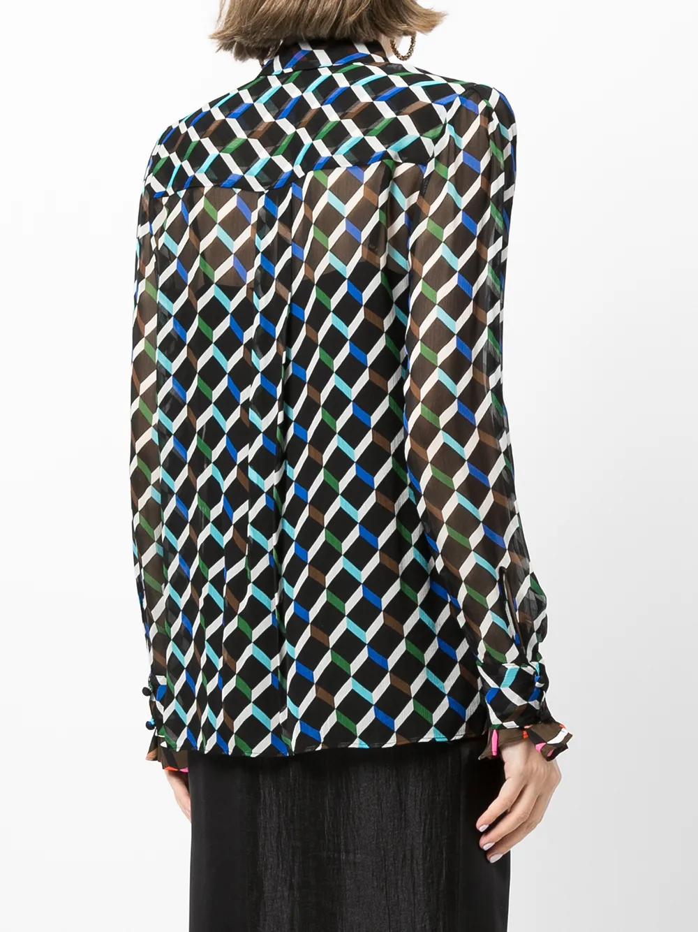 фото Dvf diane von furstenberg рубашка с геометричным принтом