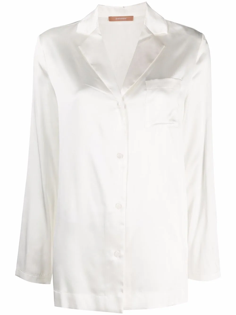 

12 STOREEZ camisa con bolsillos de parche - Blanco