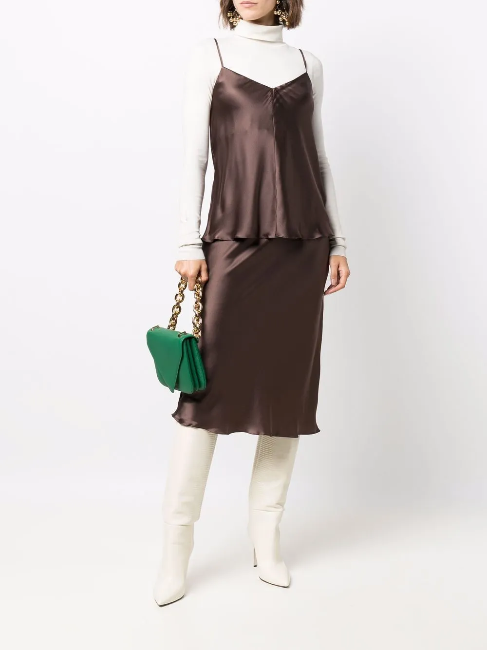 Image 2 of 12 STOREEZ slip midi skirt