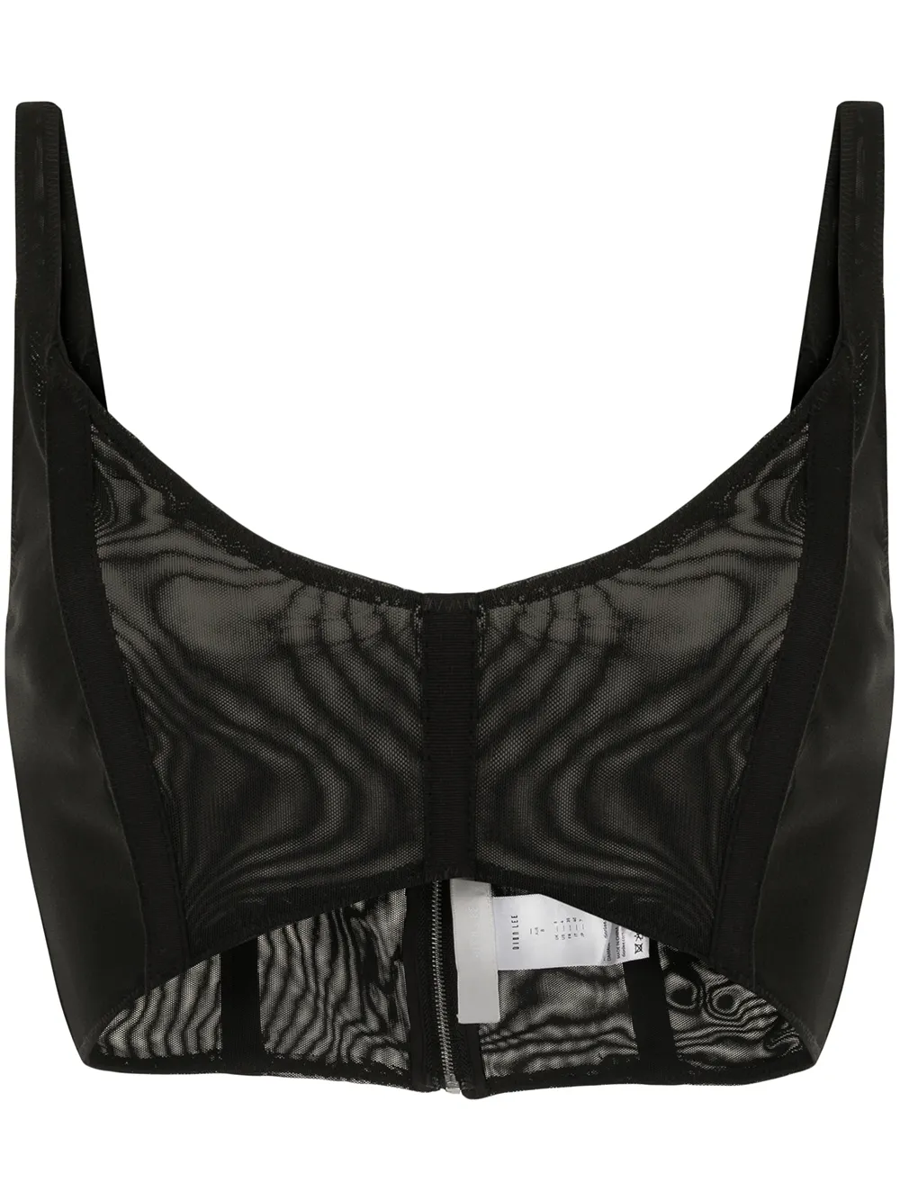 Dion Lee top estilo brasier semitraslúcido - Negro