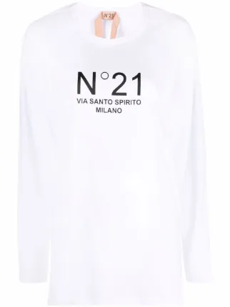 Nº21 ロゴ ロングTシャツ 通販 - FARFETCH 多数取りそろえる N°21 ロングTシャツ Tシャツ/カットソー(七分/長袖)