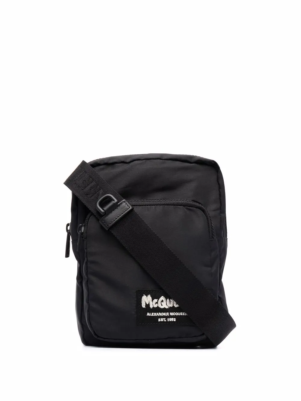 

Alexander McQueen mochila tipo mensajero con logo bordado - Negro