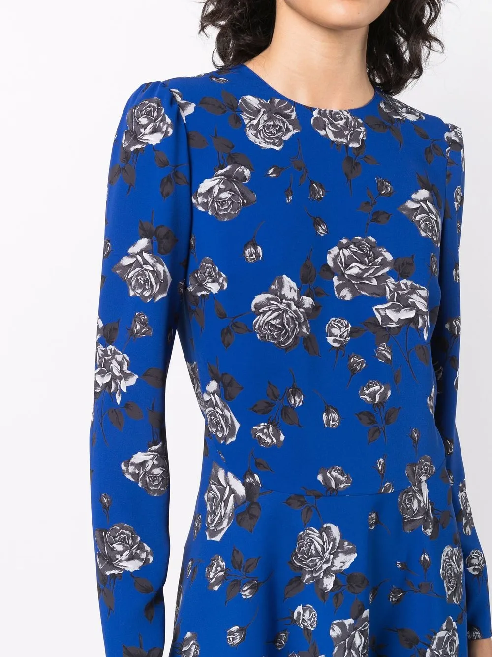 фото Red valentino платье с длинными рукавами и цветочным принтом