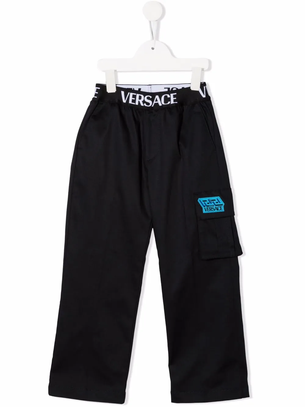 фото Versace kids брюки прямого кроя с логотипом