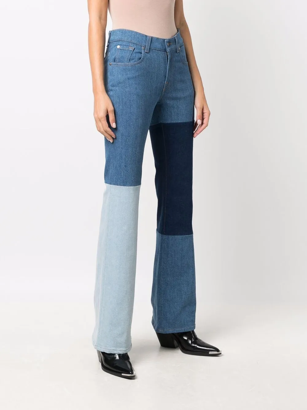 фото 7 for all mankind джинсы bootcut shades в технике пэчворк